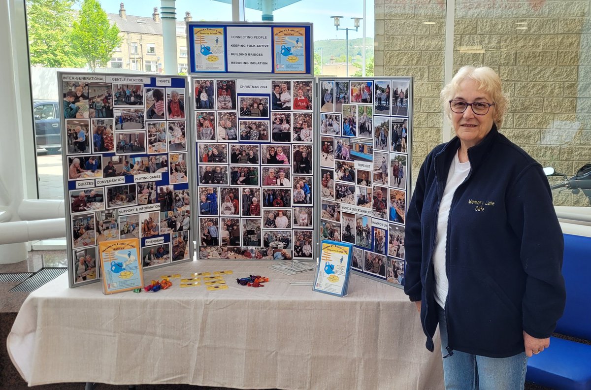 Enhanced Care CHFT 🦋 (@enhancecarechft) on Twitter photo Thank you to June from Memory Lane Cafe for holding a stall at CRH <a href="/CHFTNHS/">Calderdale and Huddersfield NHS Foundation Trust</a> during Dementia Action Week. The service they provide is a lifeline to many people caring for or themselves living with dementia. #NHS #dementiacare Thank you to June from Memory Lane Cafe for holding a stall at CRH <a href="/CHFTNHS/">Calderdale and Huddersfield NHS Foundation Trust</a> during Dementia Action Week. The service they provide is a lifeline to many people caring for or themselves living with dementia. #NHS #dementiacare
