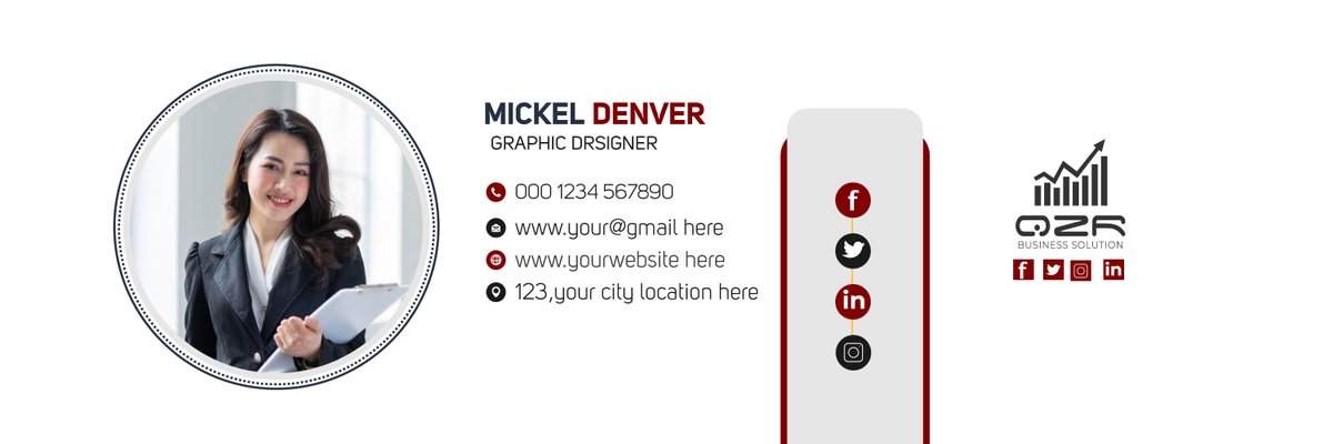 ShariarQzr's tweet photo. "Email Signature Template | Digital Identity"
➡️Need any kind of design??
Contact Us🥰🥰

#WebBanner #bannertemplate #websiteheader #digitaladdesign #UIBANNER #PromotionalBanner #cleanlayout #modernbanner #ResponsiveDesign https://t.co/aaeTc34Sat
