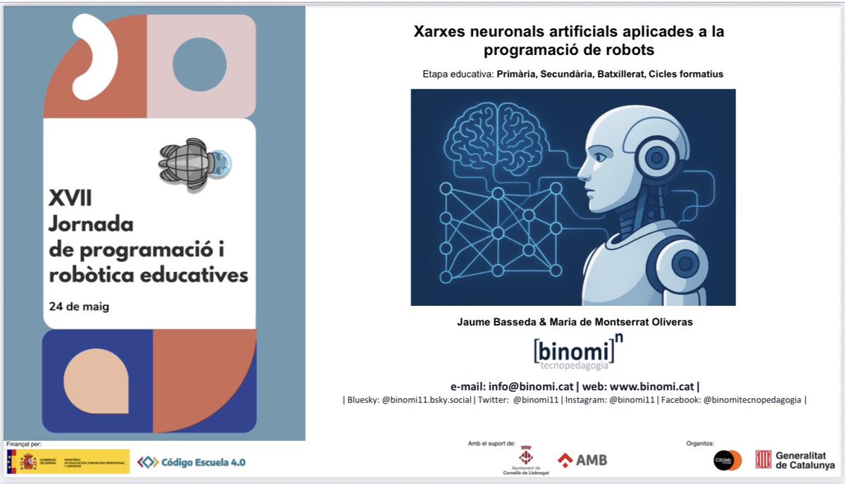 Avui #JPRE25 <a href="/JaumeBasseda/">Jaume Basseda</a> <a href="/mmoliveras/">mmoliveras</a> parlem de com programar xarxes neuronals #AI des de l’educació multinivells i multiformats personalitzada <a href="/EspiralOdite/">ODITE</a> <a href="/SCP_IEC/">SCP</a> <a href="/citilab/">citilab</a> <a href="/edutec_/">Edutec Citilab</a> #Tecnopedagogia #SomBinomi #StayTuned