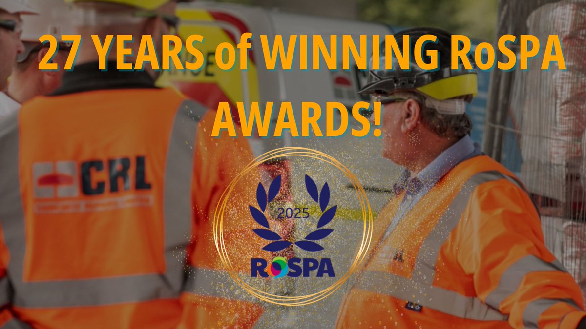🏆 Big win for CRL!
We’ve earned our 27th RoSPA Award and 25th Gold 🥇
Proud of our team, especially:
👏 Nigel Roper (Group H&amp;S Advisor)
👏 Tommy Grierson (CRL Highways H&amp;S Manager)
👷‍♀️ Welcome Sophie Thoernywork, our new H&amp;S Apprentice!
#RoSPAAwards #CRLProud #SafetyFirst
