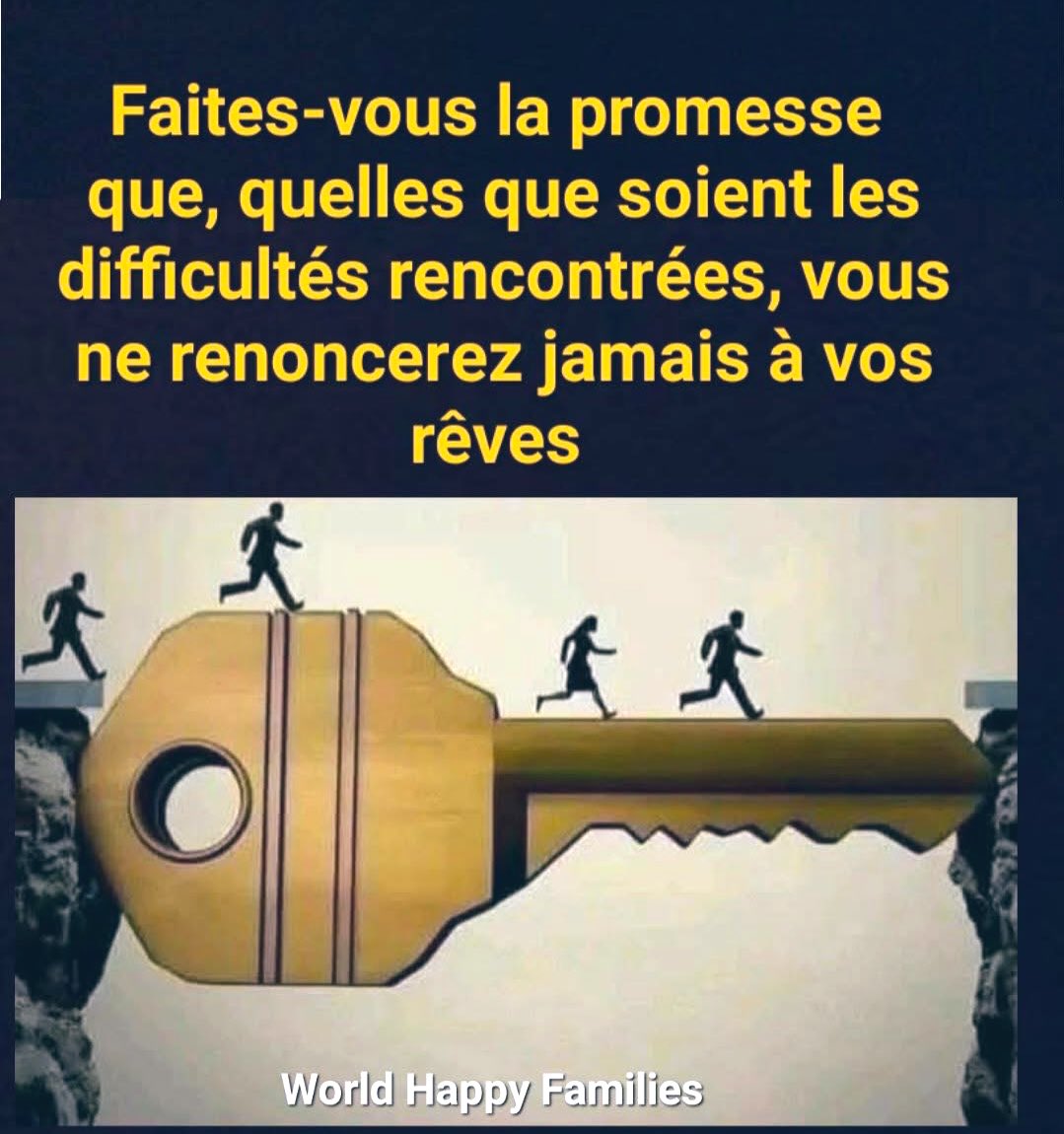 Faites-vous cette #promesse.

Promettez-vous que, même lorsque le chemin semblera long, même lorsque l’échec frappera à la porte, même lorsque les autres ne croiront plus en vous… vous, vous y croirez encore.

Promettez-vous que vous ne laisserez jamais la peur étouffer vos