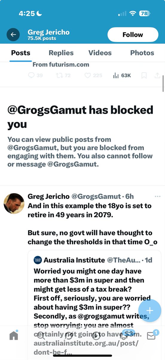 GeoffWilsonWAM's tweet image. Grow up Greg. You know the tax on unrealised gains is an illogical/stupid tax.