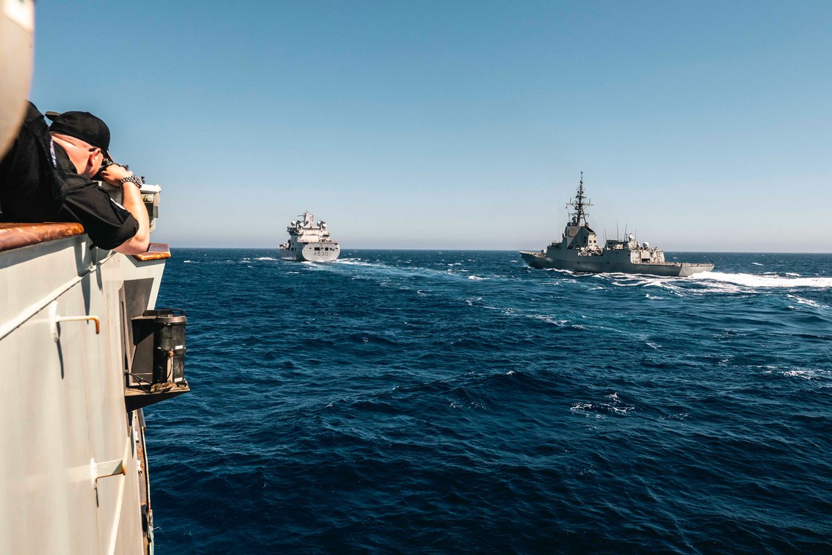 HMS Prince of Wales (@hmspwls) on Twitter photo RFA 2nd Officer Mutch from 🏴 #Edinburgh is the <a href="/COMUKCSG/">UK Carrier Strike Group</a> Underway Replenishment Coordinator embarked in <a href="/HMSPWLS/">HMS Prince of Wales</a>.
He is responsible for planning all replenishments between #CSG25 units, including for our international partners 🌍.
#StrongTogether RFA 2nd Officer Mutch from 🏴 #Edinburgh is the <a href="/COMUKCSG/">UK Carrier Strike Group</a> Underway Replenishment Coordinator embarked in <a href="/HMSPWLS/">HMS Prince of Wales</a>.
He is responsible for planning all replenishments between #CSG25 units, including for our international partners 🌍.
#StrongTogether