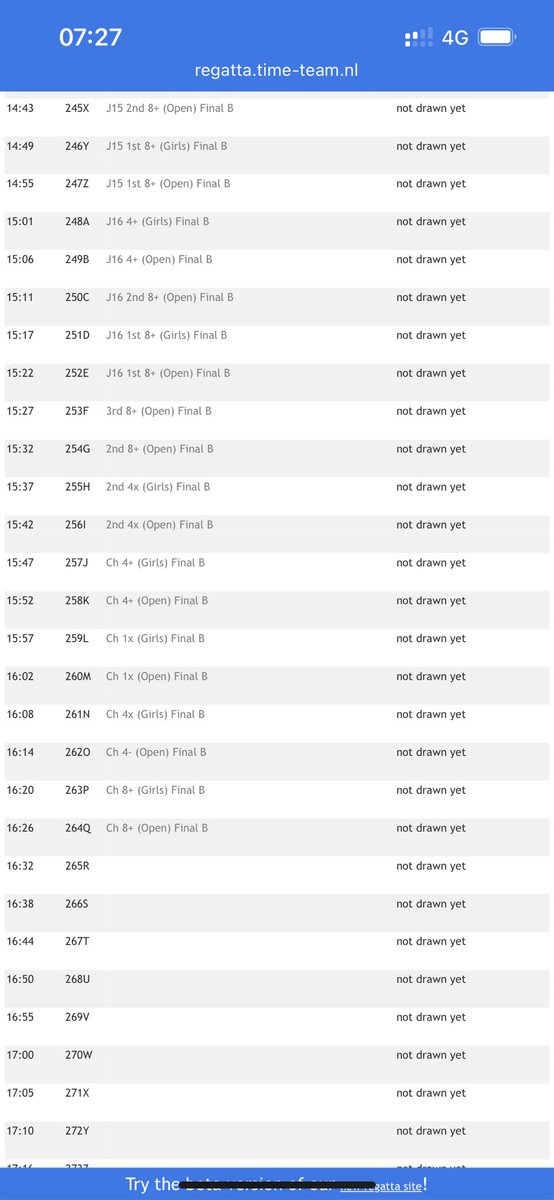 RCBC (@radleybc) on Twitter photo Change of schedule for the days racing because of weather. All A Finals and B Finals pulled earlier in the day. Please see schedule below. regatta.time-team.nl/nsr/2025/draw/β¦ Change of schedule for the days racing because of weather. All A Finals and B Finals pulled earlier in the day. Please see schedule below. regatta.time-team.nl/nsr/2025/draw/β¦