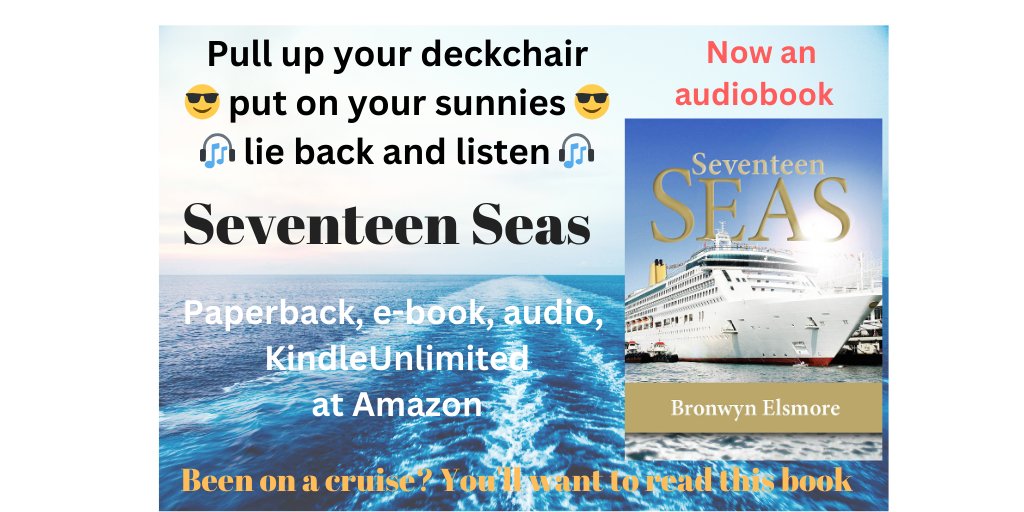 A travel book with a difference
Now an AUDIOBOOK
Many nations, one ship, 15 ports, 17 seas, 46 days
Great gift for anyone who has cruised, thinks they'd like to, or wouldn't dream of it.
SEVENTEEN SEAS. #LiteraryFiction 
Print, ebk, audio, KU amazon.com/dp/B0F937N2LP/