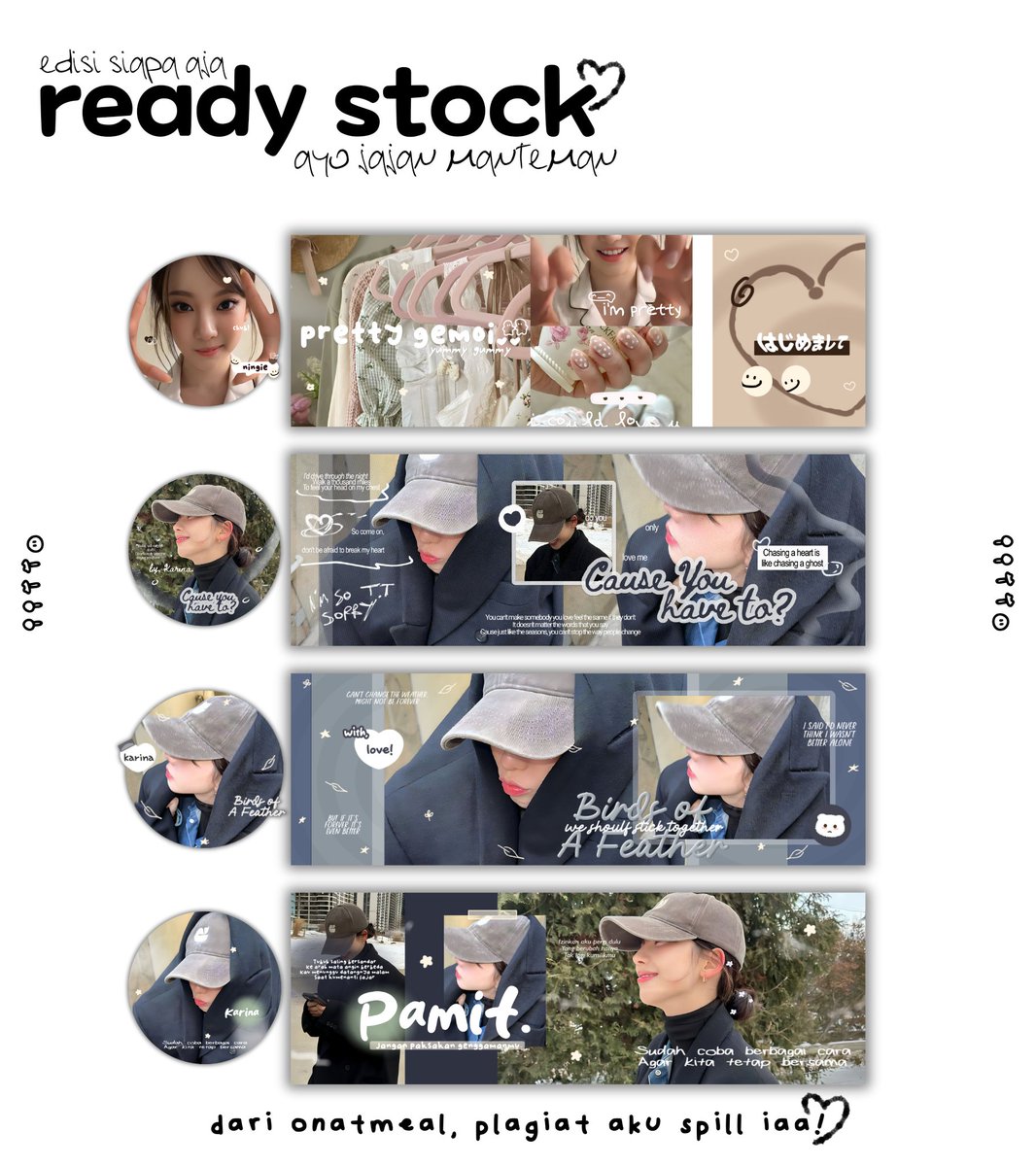 onatmeal's tweet photo. retweet are appreciated!

hayie semuaaa, kembali bersama onat yang membawa 32 rs alias ready stock layout wonyoung, leeseo, ningning, karina, winter, jiheon, kya, dan shia! bisa di take jam 19.00 nanti malam eak, makaci <3

#zonauang https://t.co/om0GX7luqU