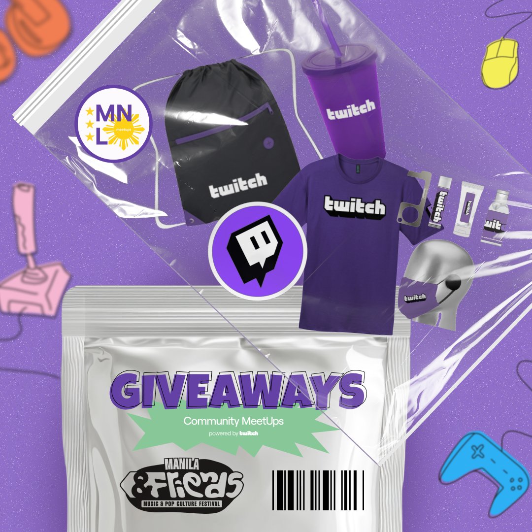 GIVEAWAYS @ THE MANILA MEETUPS BOOTH IN &amp;FRIENDS! 💜

Signup now and get a chance to get some limited merch from <a href="/Twitch/">Twitch</a> in <a href="/andfriendsfest/">&FRIENDS Festival</a>!

Don't miss out while stocks last! Link in our bio! 💡

#ManilaMeetUps #AndFriends2025