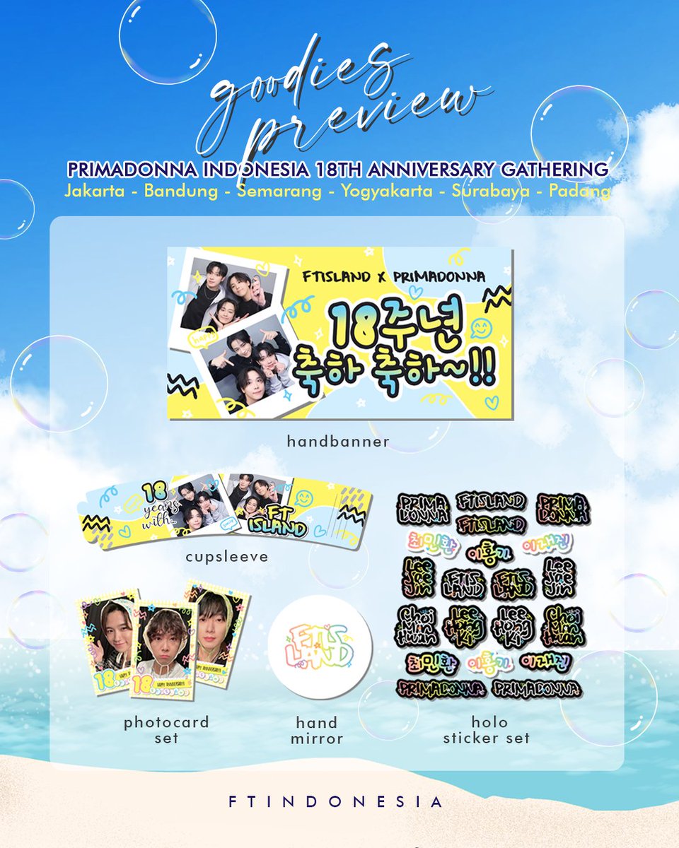 [EVENT] #PrimadonnaIndonesia 2025 Gathering

Jakarta - Bandung - Semarang - Yogyakarta - Surabaya - Padang

Detail event dan contact person bisa dicek di flyer yaa~

Dresscode:
Tshirt Primadonna Indonesia + denim
(yg ga punya tshirtnya bisa pake baju warna kuning)