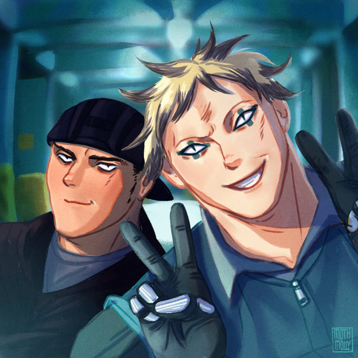 mothmolly1's tweet photo. Just bros being bros 🤪

#dorohedoro #risu #aikawa #airisu #risukawa https://t.co/0lzDczxCls