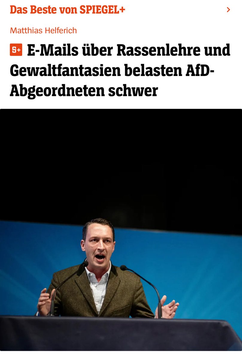 Die #fckAfD ist eine in weiten Teilen rechtsextreme, rassistische Dreckspartei. 

#Helferich, selbsternanntes „freundliches Gesicht des Nationalsozialismus“, ist nur ein Beispiel.

Gleichzeitig wollen sie nicht als rechtsextrem bezeichnet werden.

So feige. So absurd. So dumm.