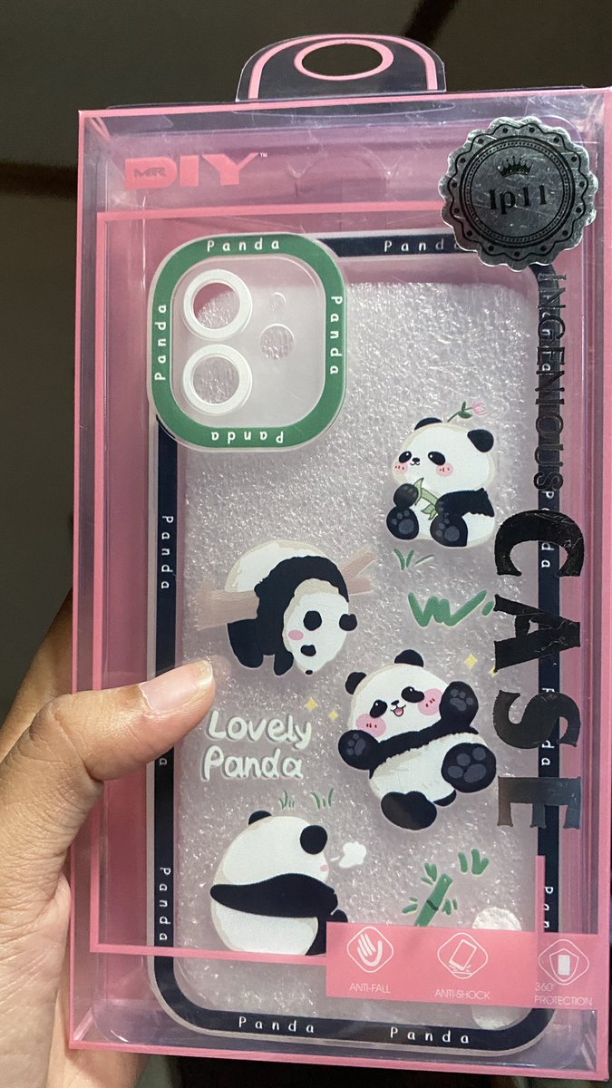 PRELOVED CASE CASING APPLE IPHONE 11 MR. DIY GAMBAR PANDA GEMOY LUCU GEMAS BLACK GREEN, BELUM PERNAH DIPAKAI, BABY PANDA
Harga :15k, bisa co lewat shopee, dom kalteng
 
#zonaba #zonauang #zonacuan #preloved #prelovedcase #iphone11