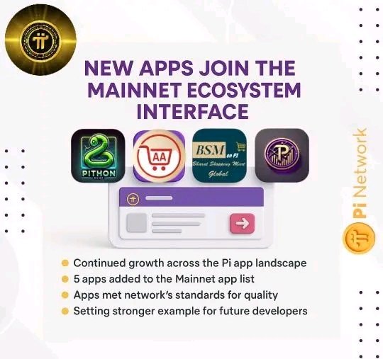 Stay updated on the latest Mainnet dApps. Pi's value appreciates with every engagement, exchange, and application utilized. Want to learn more? Explore the Pi Browser at ecosystem.pinet.com   #PiNetwork