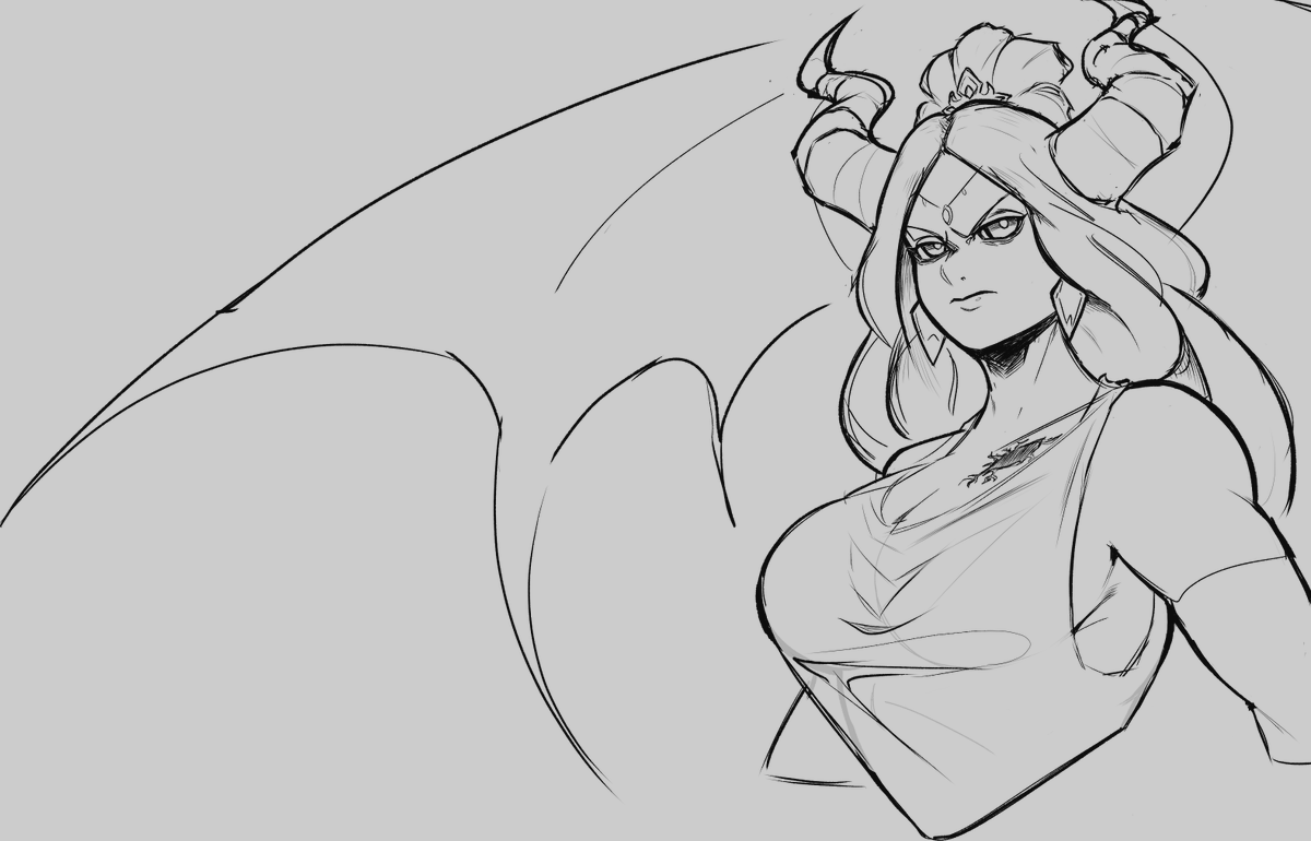 doodled areelu vorlesh from pathfinder: wrath of the righteous