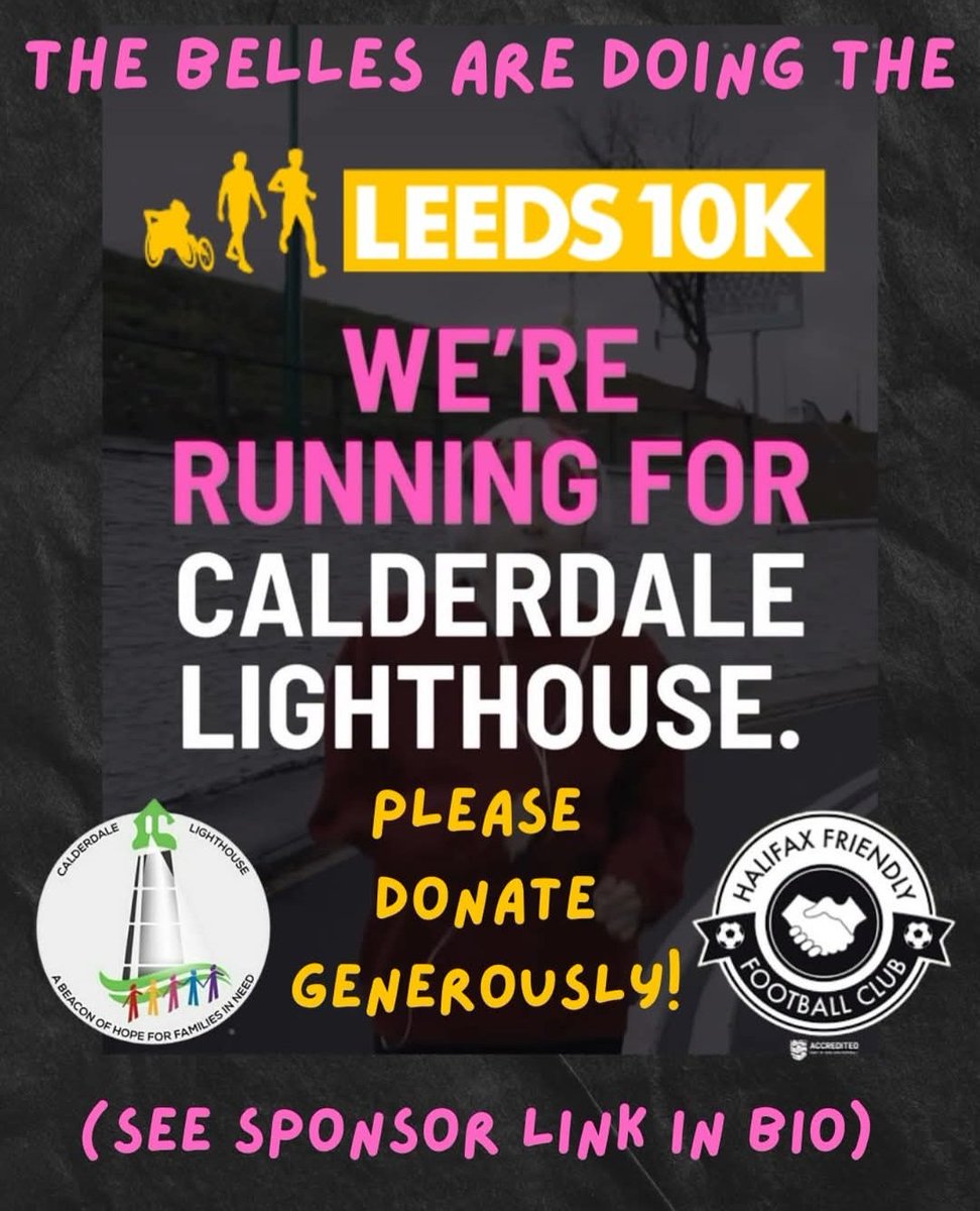 Calderlighthous's tweet image. Please sponsor these wonderful humans as they run the @Leeds10k on 15.6.25 for our charity.

localgiving.org/Belles10k

All funds raised will help families in need.

Thank you!
