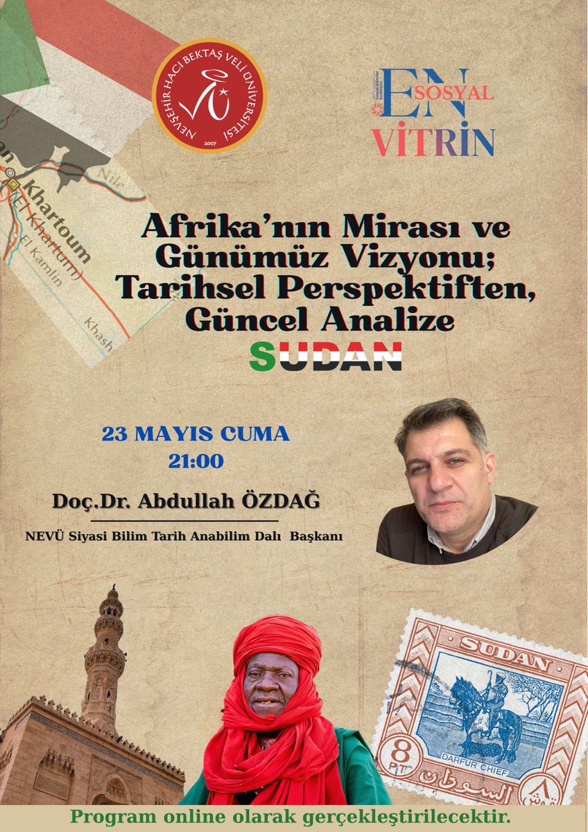 NEVÜ SBE’nin düzenlediği “En sosyal vitrin” programının ilk konuğu oldum. Afrika’ya özellikle Sudan’a dair güzel ve keyifli bir söyleşi yaptık. Bundan sonraki etkinlikler için başarılar diliyorum.