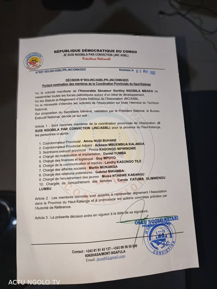 FONDATION JE SUIS NGOBILA PAR CONVICTION (FO-JNC) tweet media