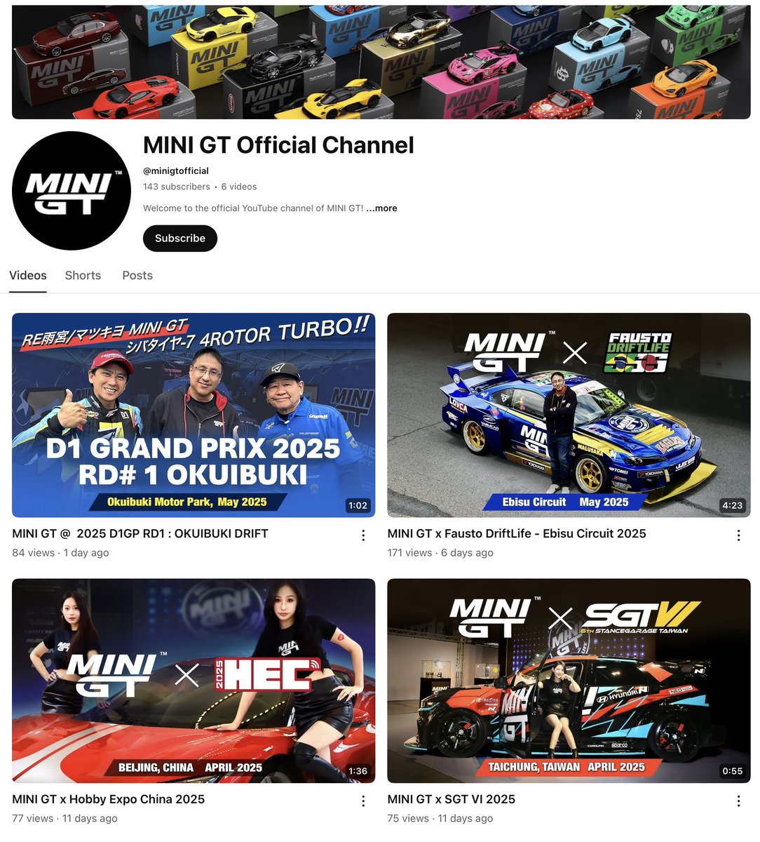 We’ve officially launched our MINI GT YouTube channel!
Get a closer look at our latest diecast releases, event highlights, behind-the-scenes content, and more.

Subscribe now and join the ride:
YouTube.com/@minigtofficial

#MINIGT #minigtofficial #Youtube