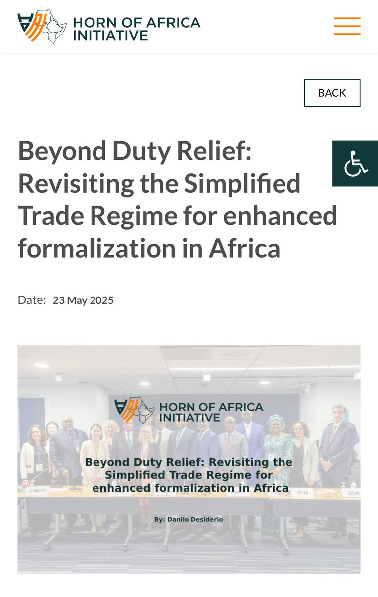 Read our paper on the remake of the Simplified Trade Regime for formalization of informal trade in Africa on the Horn of Africa initiative website 

hoainitiative.org/news/beyond-du…