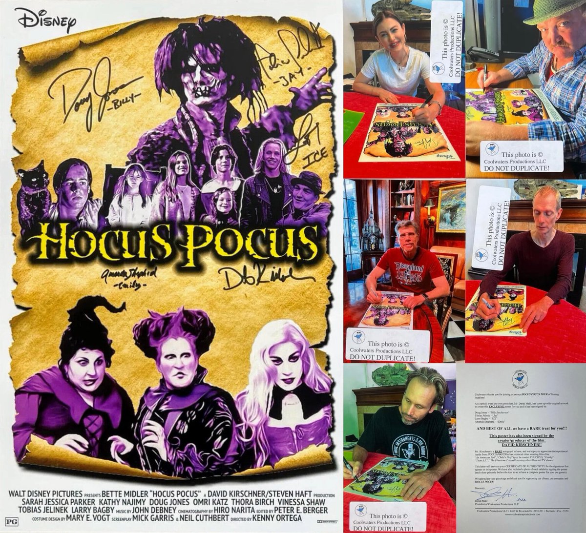 Happy birthday to the amazing <a href="/actordougjones/">Doug Jones</a>! 🎂❤️
<a href="/HocusPocusMovie/">Hocus Pocus 2 | Now Streaming</a> exclusive poster from <a href="/coolwatersprods/">Coolwaters Productions LLC</a> signed by Jones (Billy), <a href="/tobiasjelinek/">Tobias Jelinek</a> (Jay), Larry Bagby (Ice), Amanda Shepherd (Emily) &amp; creator/producer David Kirschner is from our collection.
#DougJones #HocusPocus
