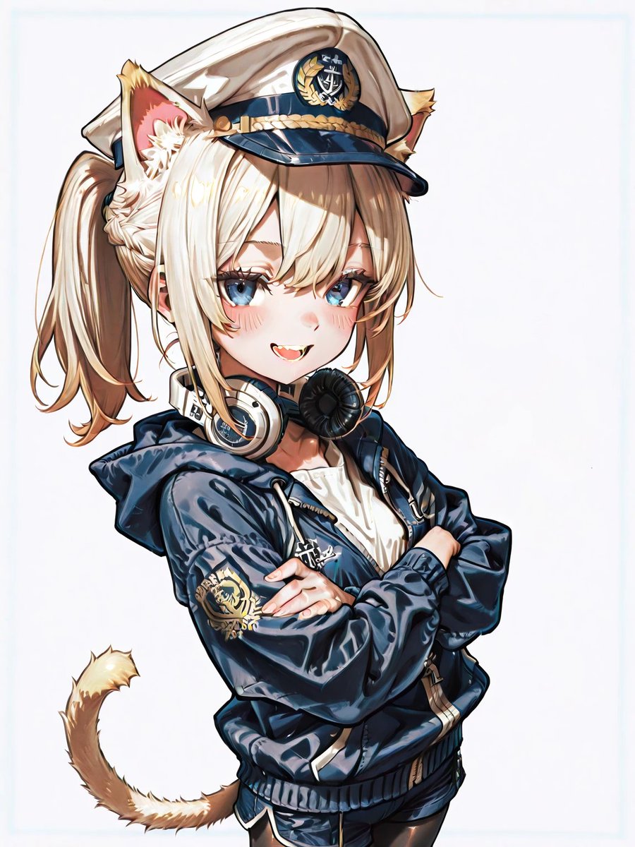 conJr_shanfro's tweet photo. A...AI生成ってすげぇ.....制帽バージョンも行けるのか...lynx highlandさんの立ち絵イラストってあんまり供給ないから自分で賄えるの楽しい。 https://t.co/AqNVlEQsKc