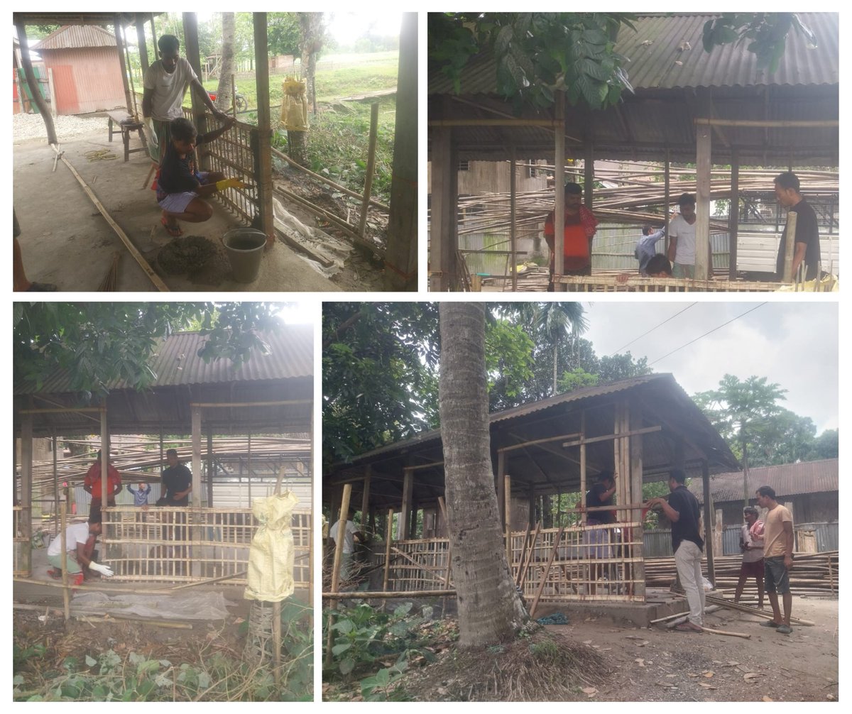 MUKTI is building a new eco-friendly home in Lataguri, Jalpaiguri, using ferrocement roofing and bamboo walls. This sustainable, cost-effective method supports disaster-resilient housing for vulnerable communities. #SustainableHousing #MUKTI #EcoFriendly
