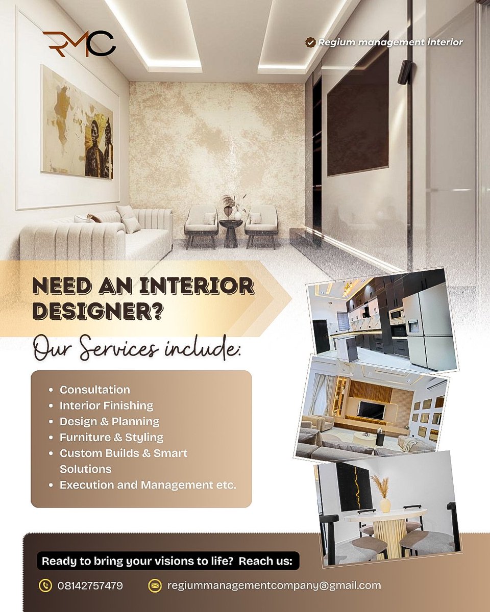 Your space should feel like home.
Whether you're going for a total glow-up or just need a few stylish touches, we’re here to bring your vision to life in a way that reflects your personality. 

Let’s create something beautiful together.
Contact: regiummanagementcompany@gmail.com