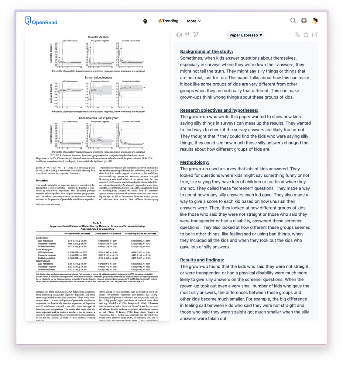 <a href="/cremieuxrecueil/">Crémieux</a> Breakdown of the study:

Sometimes, when kids answer questions about themselves, especially in surveys where they write down their answers, they might not tell the truth. They might say silly things or things that are not real, just for fun. This paper talks about how this can
