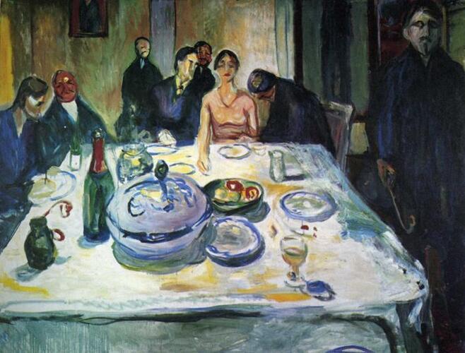 The Wedding of the Bohemian, Munch Seated on the Far Left, 1925 #artbots #munch