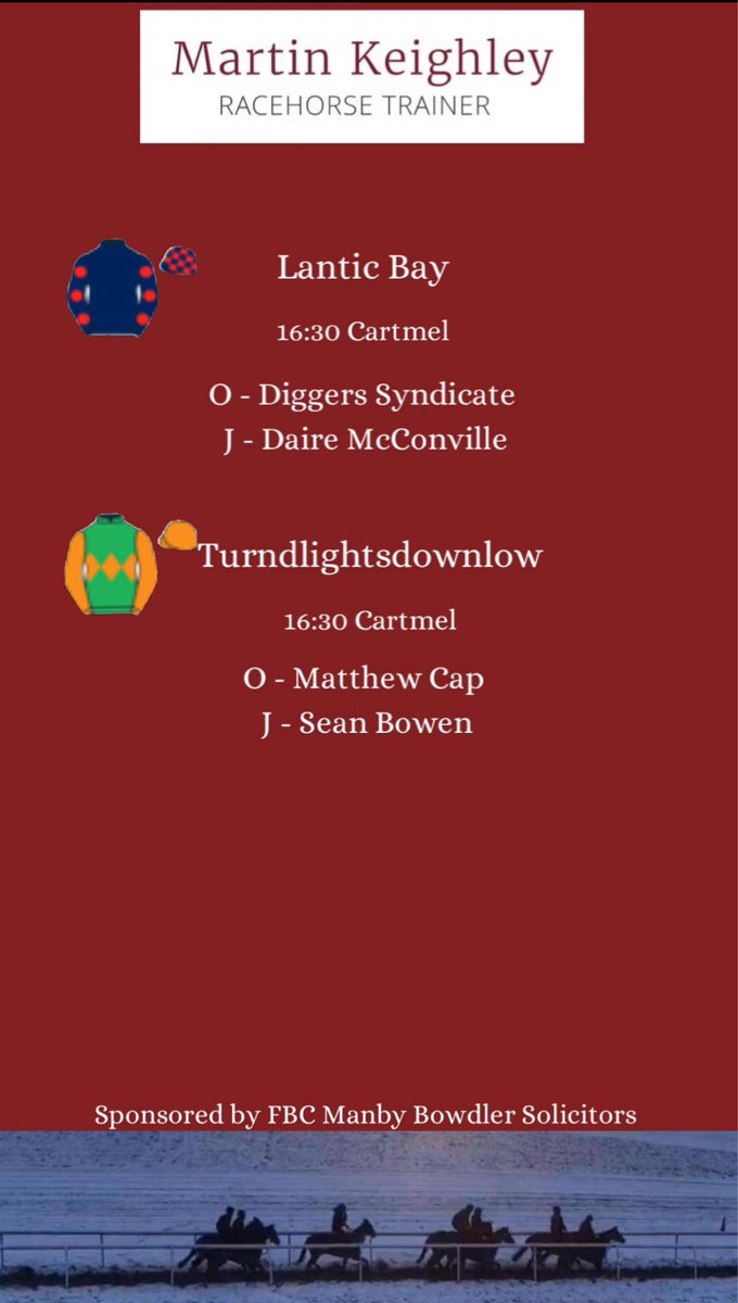 Good luck <a href="/Cartmelrace/">Cartmel Racecourse</a> today team.