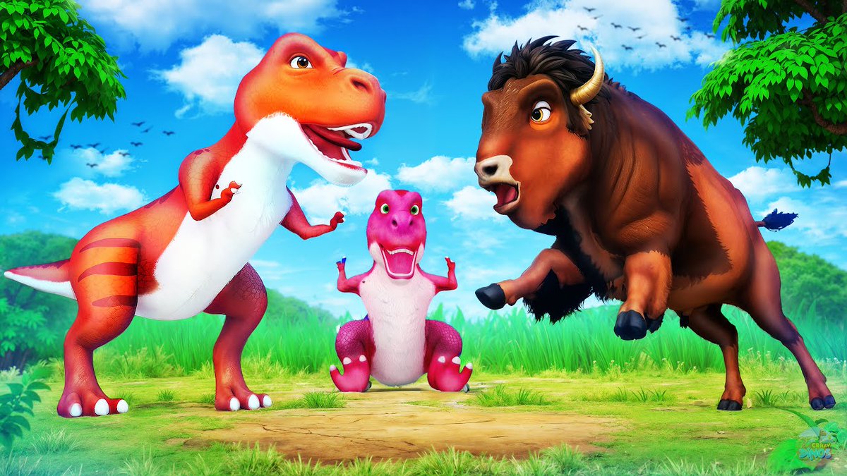 Smartkidszz's tweet photo. Mother Trex vs Wild Bison - Fierce Clash to Protect Small Dinos | Prehis... https://t.co/gQ21hNAvBf via @YouTube 
#MotherTrex #WildBison #DinoRescue https://t.co/j1oidHaDVe