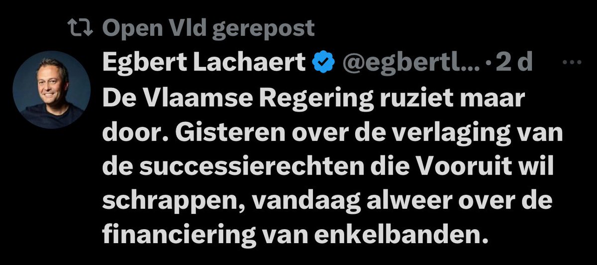 Ondertussen is het bij de #OpenVLD peis en vree. 🙂