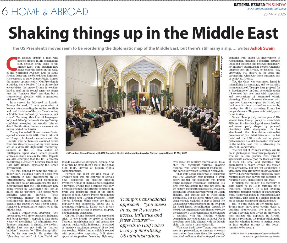 Trump is reshaping the diplomatic map of the Middle East - but whether it leads to lasting peace, or just another mirage in the desert, remains to be seen. #MyPiece