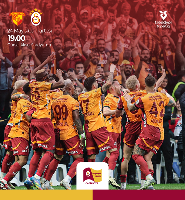 gantepGS's tweet photo. #BugünGünlerdenŞampiyonGALATASARAY 💪

🏆 Trendyol Süper Lig 2024-2025 Şamil Ekinci Sezonu
🗓️ 37. Hafta
⚽ Göztepe
📆 24.05.2025
⏰ 19.00
🏟️ Gürsel Aksel Stadyumu
📲 #GÖZvGS https://t.co/JNgCdZUoAG