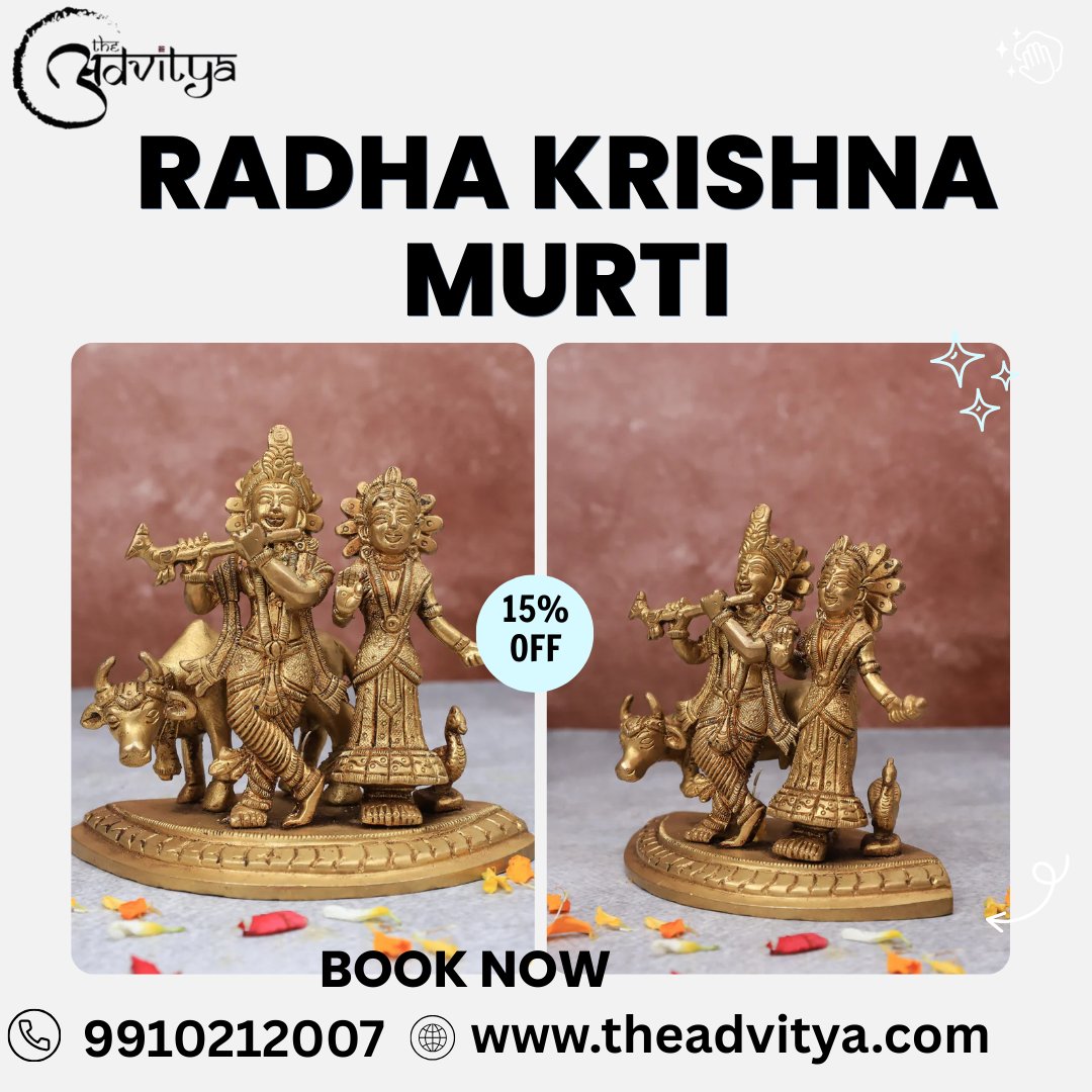 theadvityabrass's tweet image. Bring home the divine charm of Radha Krishna Murti from The Advitya. Beautifully handcrafted, these idols symbolize love, devotion, and serenity. For more information visit: theadvitya.com

#brassRadhakrishnaidol #RadhaKrishnastatue #RadhaKrishnaIdol
