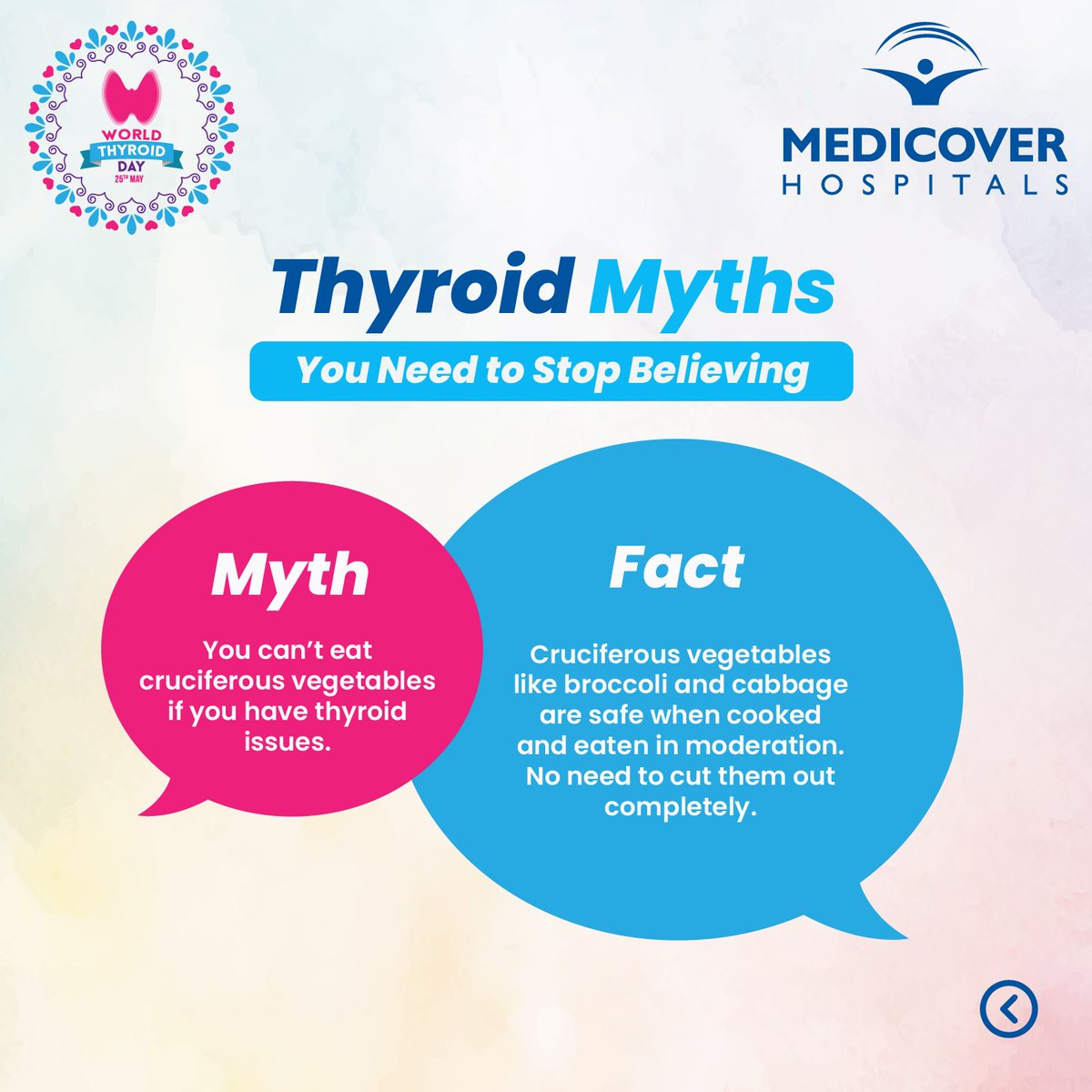 This World Thyroid Day, take a moment to focus on your health. Thyroid disorders are more common than most people realize, and they often go undiagnosed due to misleading information. Don’t believe myths — trust medical facts

#MedicoverHospitals #WorldThyroidDay #EndocrineHealth