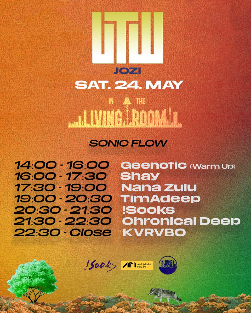 UtwEvent's tweet image. GAME DAY Wolfpack!!! 🐺🌇🍂. Today's Sonic Flow looking like this... We have Very Limited Door tickets available as we are nearly Sold Out so come early if you haven't secured your ticket yet. We cannot wait to light up @LivingRoomJozi with you today. See you soon 🐺