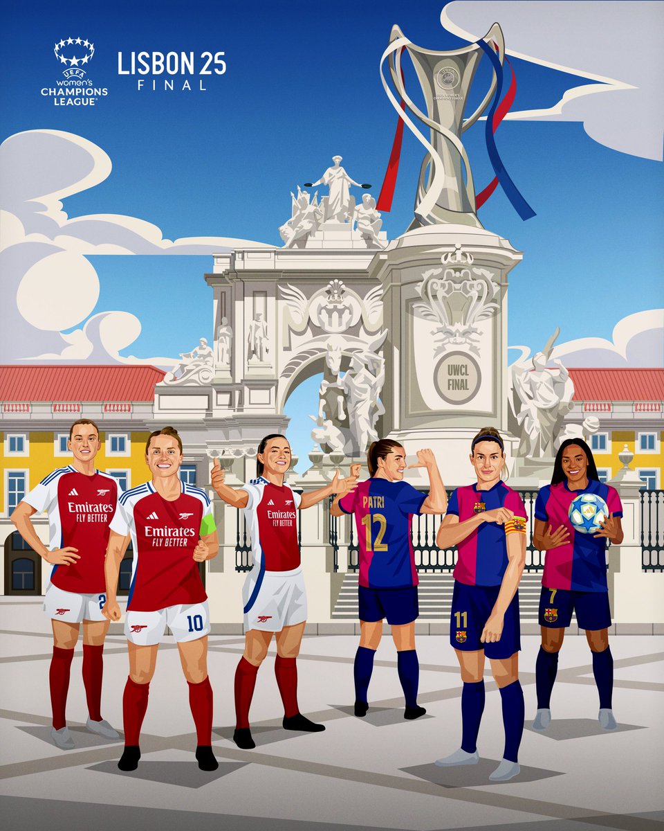 Nick (@chuangraphics) on Twitter photo Third and final poster for <a href="/UWCL/">UEFA Women’s Champions League</a> final 2024/25 🎨
Massive thanks to UEFA for bringing me on board yet again this year, always a pleasure to work on this series!
#uwcl #lisbon #arsenal #barcelona Third and final poster for <a href="/UWCL/">UEFA Women’s Champions League</a> final 2024/25 🎨
Massive thanks to UEFA for bringing me on board yet again this year, always a pleasure to work on this series!
#uwcl #lisbon #arsenal #barcelona