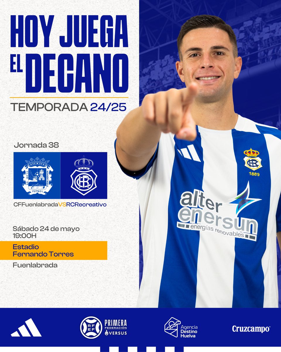 ⚽️🙌🏼

Hoy juega el Decano. Vamos a por el #FuenlabradaRecre, el último de la temporada.

#UnicoSiempre #DecanoDelFutbolEspañol