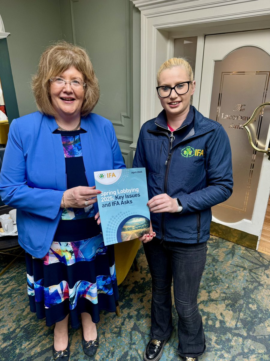 Louise Crowley (@crowleylouise) on Twitter photo This week I met TD <a href="/podonovan/">Patrick O'Donovan</a> and Senator <a href="/maria16byrne/">Senator Maria Byrne</a> as part of our recent IFA lobbying campaign.
Keys issues being:
❗️TB
❗️Acres
❗️GAEC-2
❗️Mercosur
❗️Nitrates Derogation
And many more issues too.
<a href="/IFAmedia/">Irish Farmers' Association</a> #LimerickIFA This week I met TD <a href="/podonovan/">Patrick O'Donovan</a> and Senator <a href="/maria16byrne/">Senator Maria Byrne</a> as part of our recent IFA lobbying campaign.
Keys issues being:
❗️TB
❗️Acres
❗️GAEC-2
❗️Mercosur
❗️Nitrates Derogation
And many more issues too.
<a href="/IFAmedia/">Irish Farmers' Association</a> #LimerickIFA