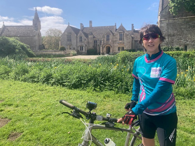 I'm Helen from Wiltshire fostering team. To raise awareness that children in care are placed, on average, 20 miles from home, I cycled 24 miles around beautiful Wiltshire, with a stop at Great Chalfield Manor! 
Let's spread the word about the difference fostering can make!
