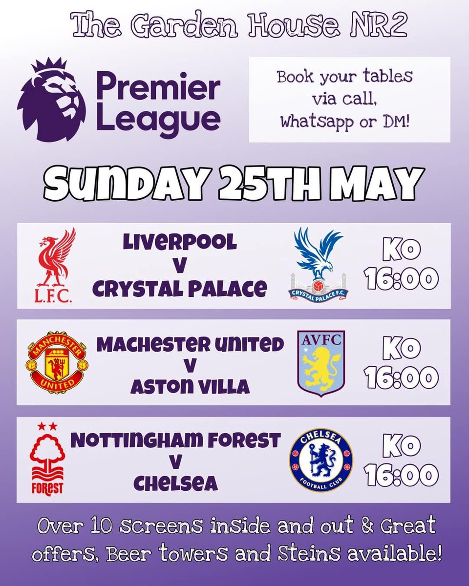 TheGardenHouse5's tweet image. #no1sportsbarinnorwich #SupportYourSport #sundaysorted✌🏻 #sundayfundsy #BigScreenAction #muitisceens #outsidetrade #inittowinit #beertowers🍺 #2pintsteins #icecoldguinness #nr2studentshub #nr2fangirl #bankholidaysports
