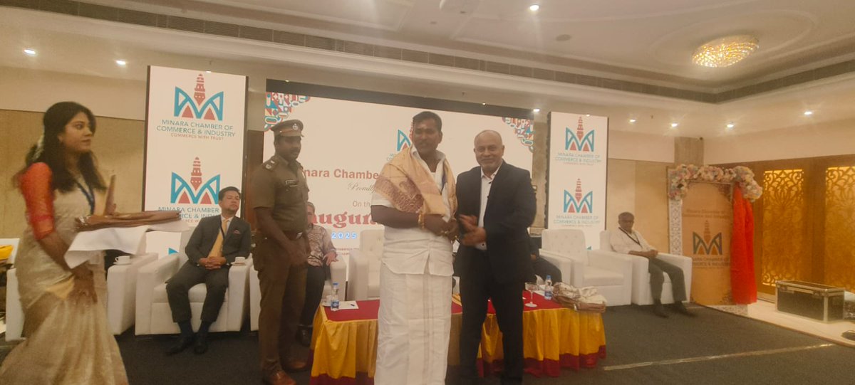 AKSaiJSaravanan's tweet photo. Participated as the Chief Guest at the inauguration ceremony of the Minara Chamber of Commerce and Industry held at Accord Hotel, alongside international delegates and ambassadors.@minarac @BJP4Puducherry @blsanthosh @BlrNirmal @mansukhmandviya https://t.co/kqVxxOvIX7