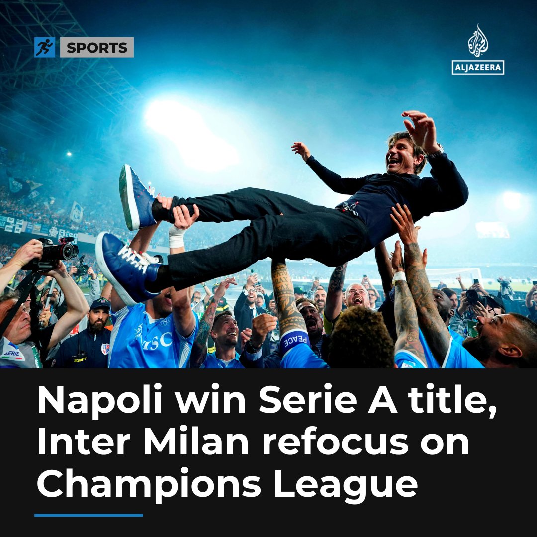 Napoli secured the Serie A title in style with a 2-0 home win over Cagliari thanks to goals from Scott McTominay and Romelu Lukaku aje.io/hxpfxl