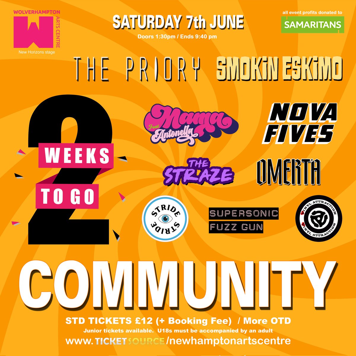 The days keep counting down. Just two weeks today now. Don't miss out on what will be a big day in the tent at Wolverhampton Arts Centre 

Grab your tickets here:
 wolverhamptonartscentre.co.uk/events/communi…