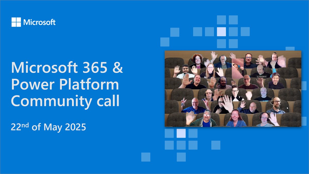 Microsoft SharePoint (@sharepoint) on Twitter photo πΎ Recording of the #Microsoft365dev & #PowerPlatform call 22nd May
β’ The latest news and updates
β’ Focus this time on #SharePoint Agents and #Listformatting
β’ Presented by <a href="/mysharepoint/">Michael Greth - YourCopilot</a>, Karen Dredske and @thechriskent
...and more! π
Watch πΊ β msft.it/6013S58yc πΎ Recording of the #Microsoft365dev & #PowerPlatform call 22nd May
β’ The latest news and updates
β’ Focus this time on #SharePoint Agents and #Listformatting
β’ Presented by <a href="/mysharepoint/">Michael Greth - YourCopilot</a>, Karen Dredske and @thechriskent
...and more! π
Watch πΊ β msft.it/6013S58yc