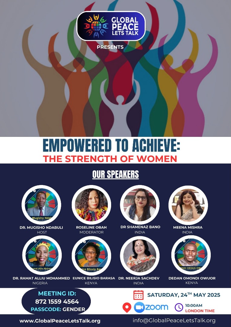 Excited to moderate "Empowered to Achieve: The Strength of Women" a global convo on women's leadership &amp; resilience!

Today | 10AM London
Join us: us06web.zoom.us/j/87215594564?…

#GlobalPeaceLetsTalk #GPLTUnity #TalkPeaceNow
#EmpoweredWomen #WomenOfStrength