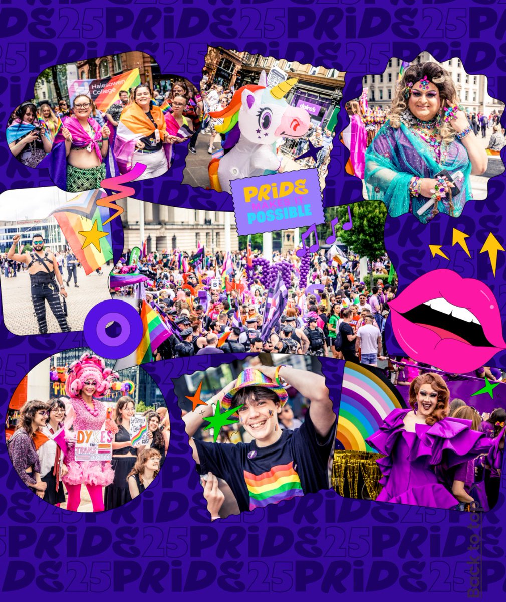 The Birmingham Pride parade starts at Centenary Square in the heart of the city centre from 11am and the parade starts making its way through the city from 12 noon, making its way to the LGBTQ+ village where people then make their way to the main festival activities🌈💙✨