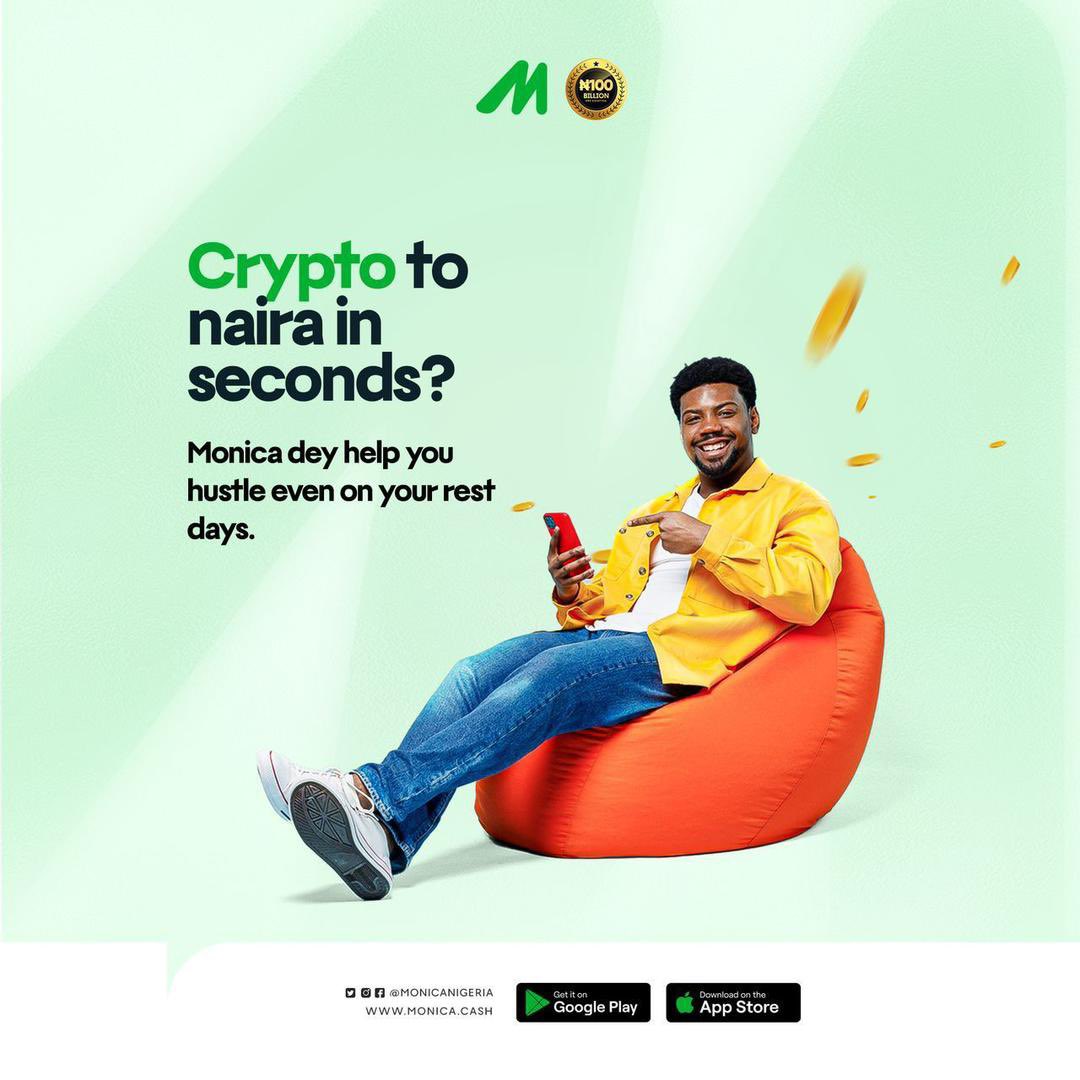 ÌYÀWÓ AKINKUNMI 🌹 (@remi_afr) on Twitter photo Convert your crypto to naira in seconds!!!
Monica helps you trade and convert your crypto to naira fast easily.
Download <a href="/Monicanigeria/">Monica.cash</a> or use monica.cash/app. Use referral code MONI830357
#Monicacash Convert your crypto to naira in seconds!!!
Monica helps you trade and convert your crypto to naira fast easily.
Download <a href="/Monicanigeria/">Monica.cash</a> or use monica.cash/app. Use referral code MONI830357
#Monicacash