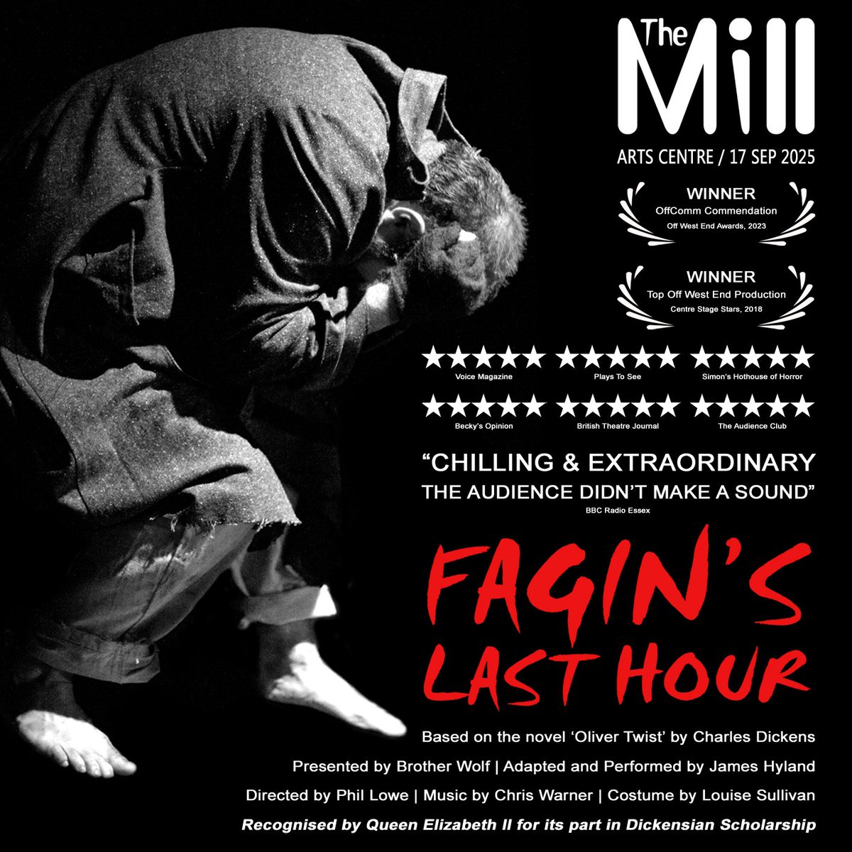 BOOK HERE: themillartscentre.co.uk/shows/fagins-l…

REVIEWS: brotherwolf.org.uk/fagins-last-ho…

#FaginsLastHour #OliverTwist #AwardWinning