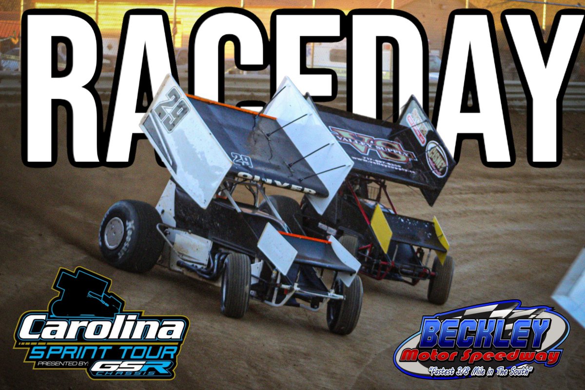 𝐑𝐀𝐂𝐄𝐃𝐀𝐘 🟢🟢🟢

Our double-header weekend begins this evening at Beckley Motor Speedway! Today's event is a co-sanctioned race between the GSR Chassis Carolina Sprint Tour &amp; the Ohio Thunder Racesaver Series paying $2,000 to win! 🤜🤛

(Cont.)

#CarolinaSprintTour